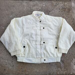 Vintage Chaus Oversized Jacket Size M White Coat Bomber 80s Ski Boxy Snowboard